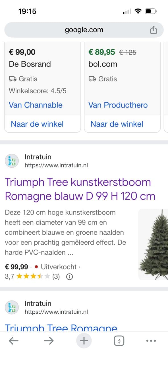 Kerstboom , 1 keer opgezet. Intratuin , Romagne