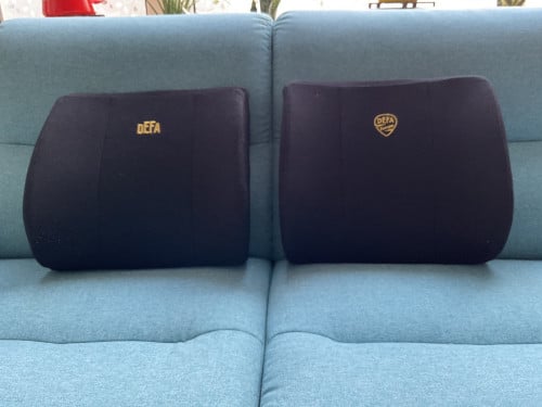 Twee DEFA rug kussens