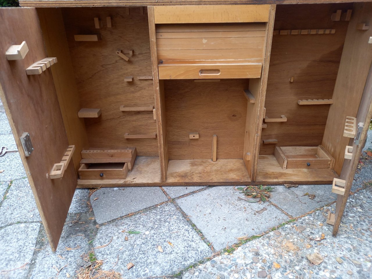 Houten garage kast