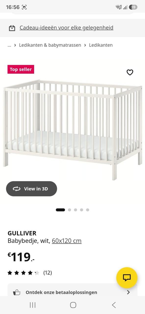 Ledikant wit ikea met matras