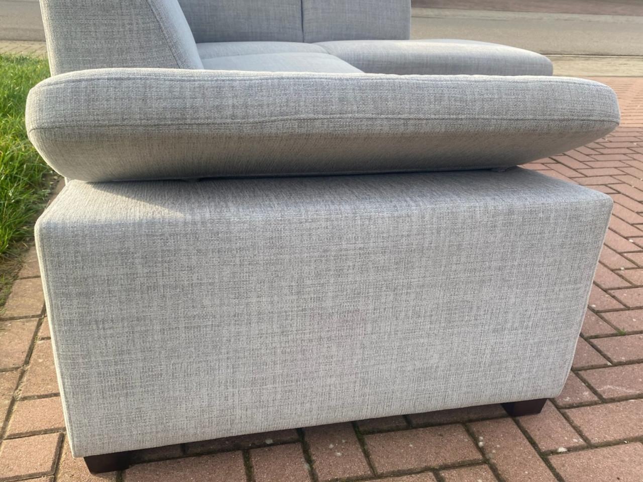 Mooie Grijze Stoffen Hoekbank- Moderne Lounge Zit-Gratis Levering