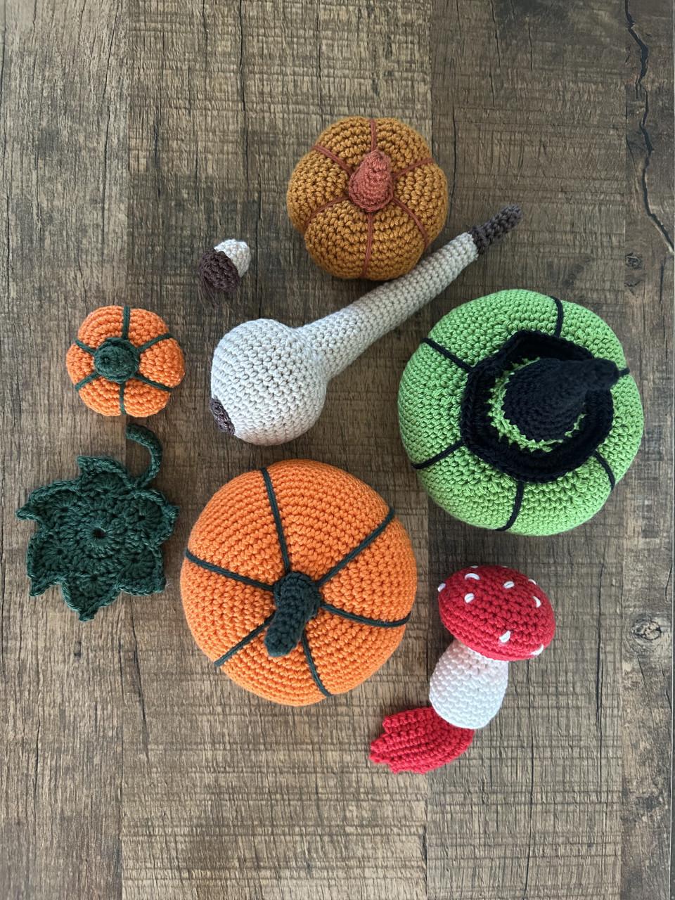 3x Pompoenen set