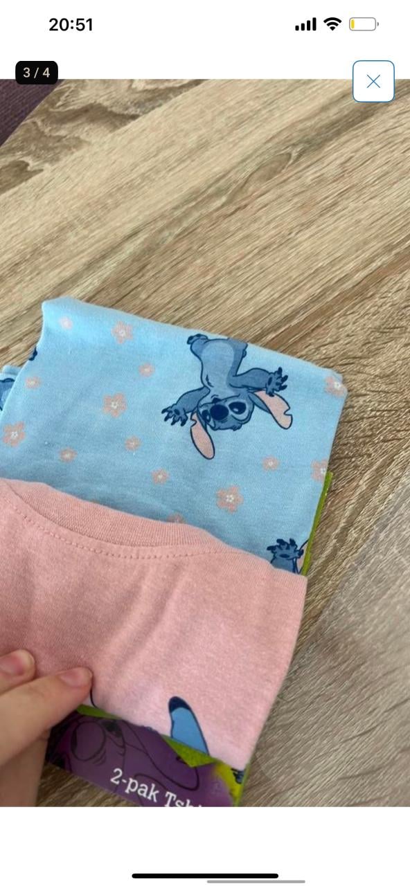 Disney Stitch - 2x T-shirts - Maat 104-110