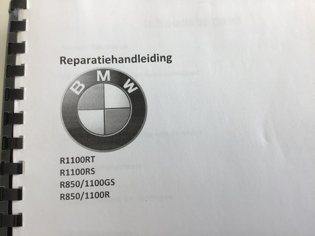 BMW R1100RT R1100RS R850  NLwerkplaatsboek