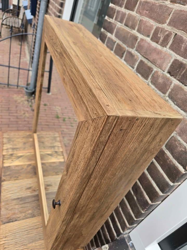 STOERE SPIEGELKAST MASSIEF TEAK KAYA 80X80 NORMAAL €299,- NU MAAR €150,-