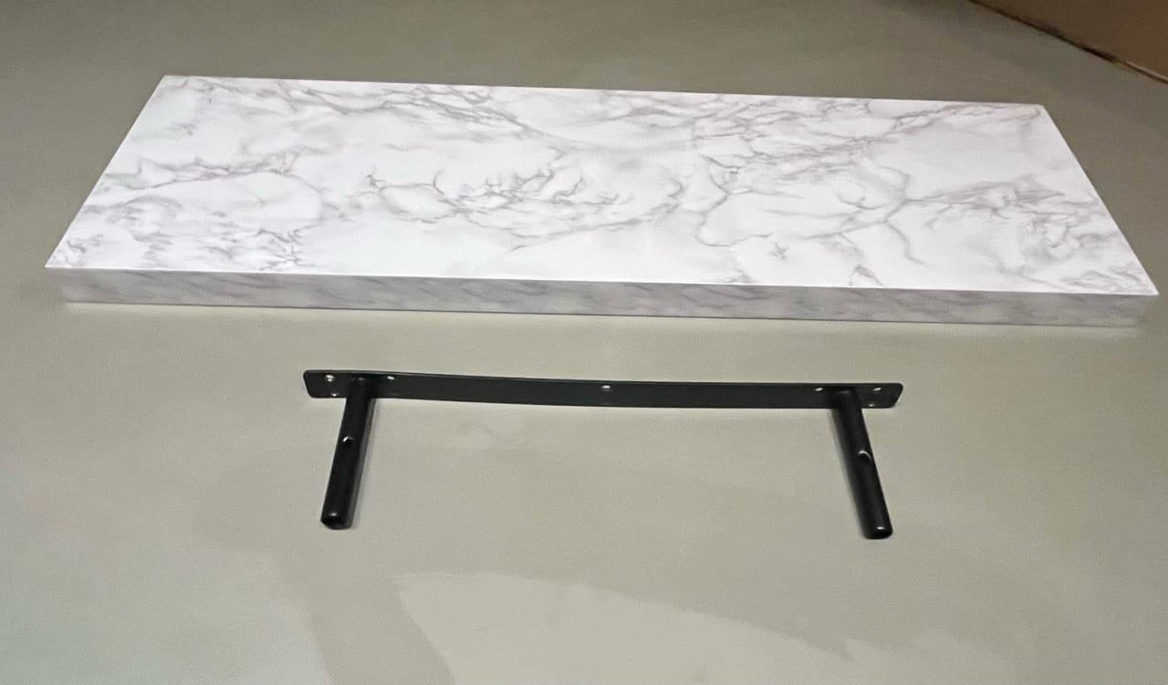 Zwevende plank XL4 push fix licht marmer look 38mm 80x23,5cm