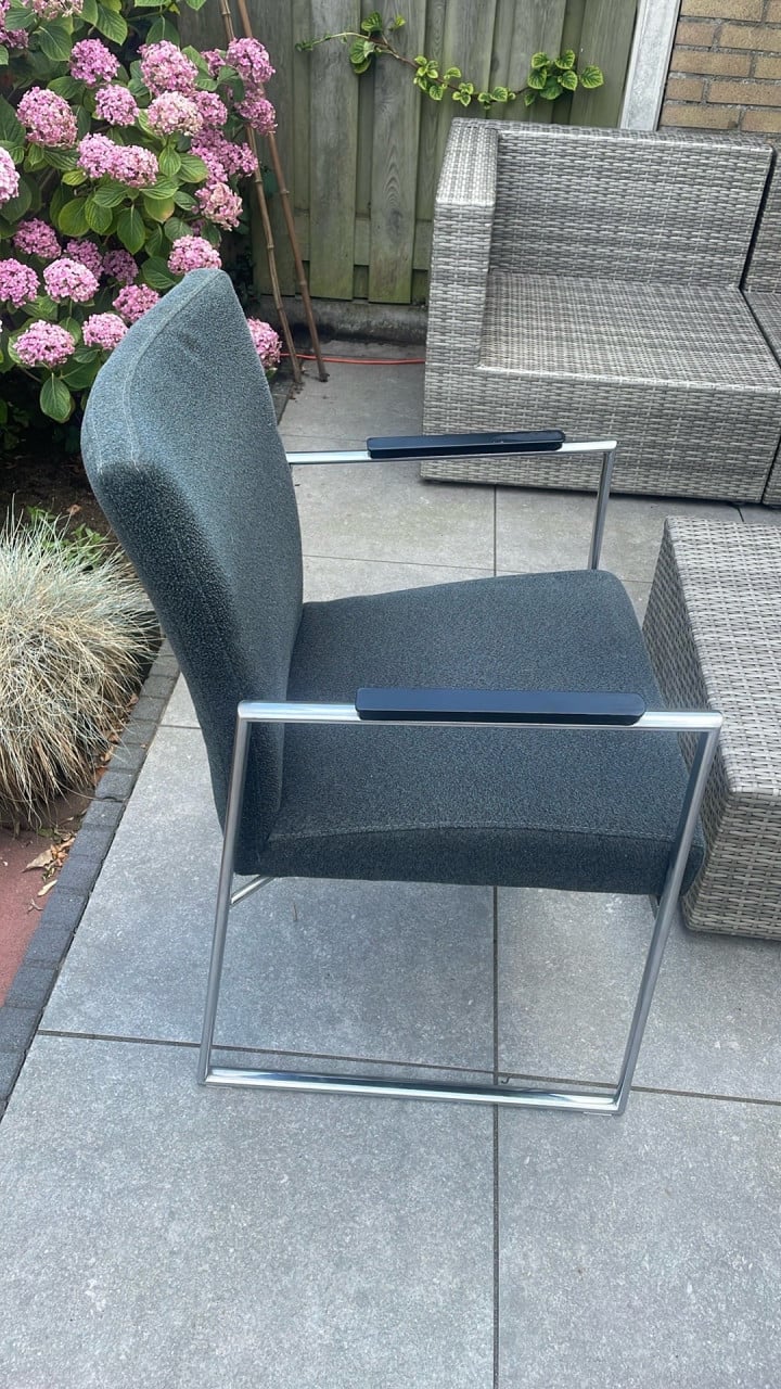 Eetkamerstoelen grijs 6 stuks