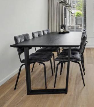 Eettafel met stalen U-poten | 220 x 100 cm | Luxe