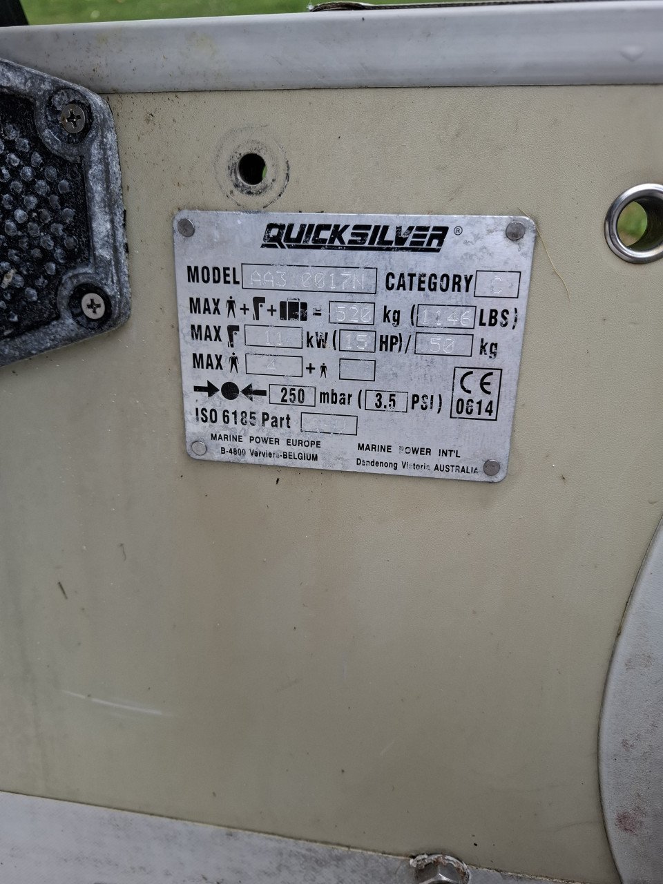 Quicksilver rubberboot met 4 pk motor