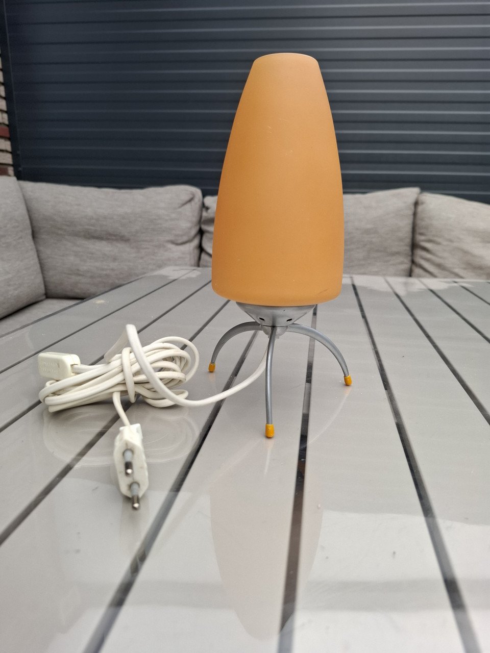 Vintage 90 jaren lampje zacht Orange glas