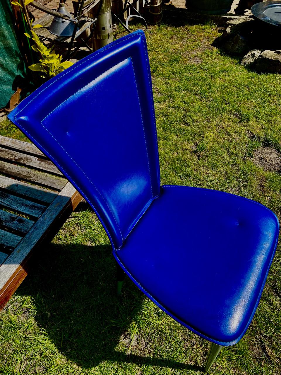 6x lederen eetkamer stoelen