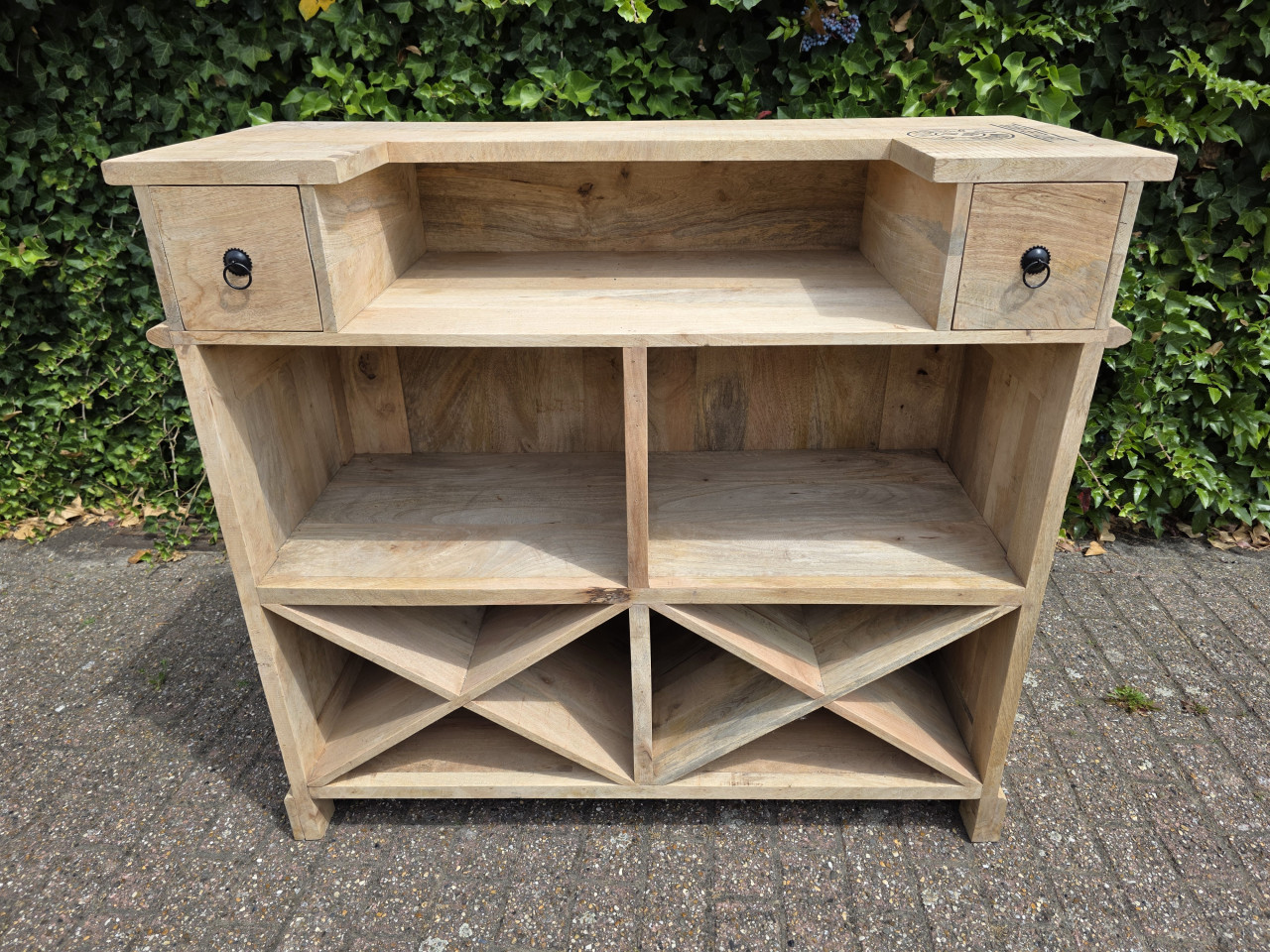 Gave BAR van massief Mango hout NIEUW
