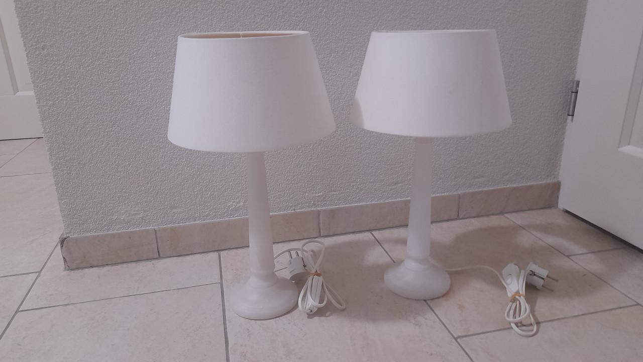 2 x tafellamp met marmeren voet  ( in goede staat )