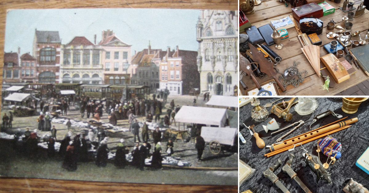 Antiek brocante markt grote markt Middelburg as. Maandag 8. uur