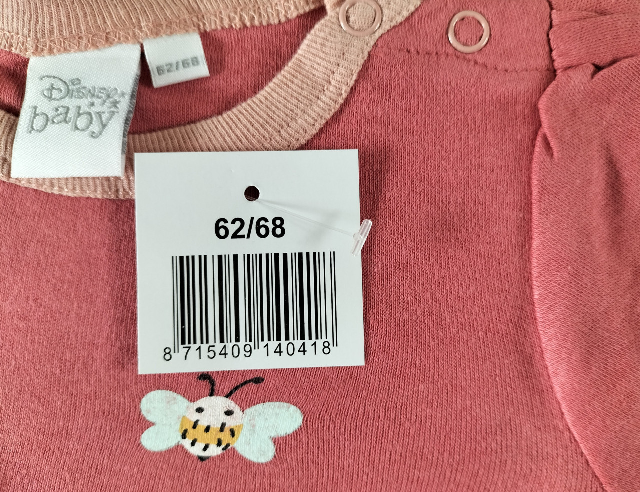 Disney romper Winnie the Pooh donkerroze maat 62/68