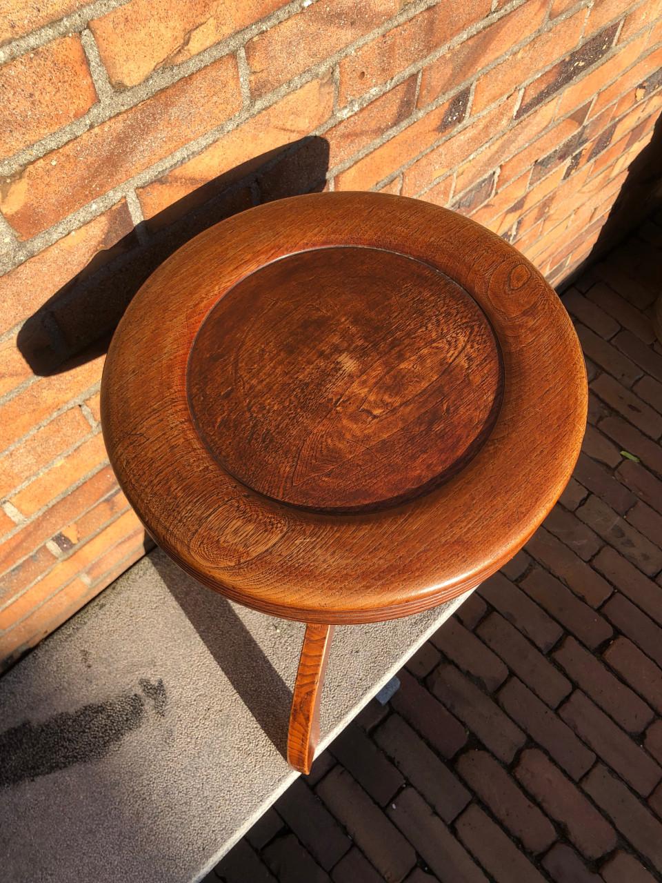 Vintage Houten Krukje / Bijzettafeltje