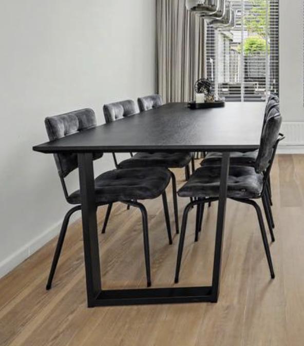 Luxe eettafel met stalen U-poten | 220 x 100 cm |