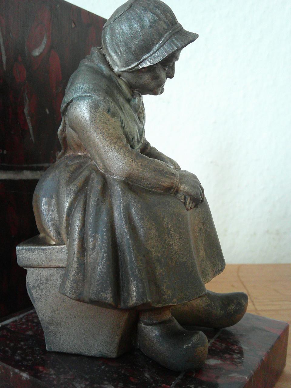 BOERENSTEL IN RUSTE ,MARMER EN ZAMAK, FRANKRIJK 1920/'30