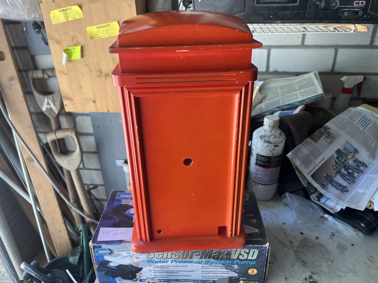 Houten telefooncel Londen rood