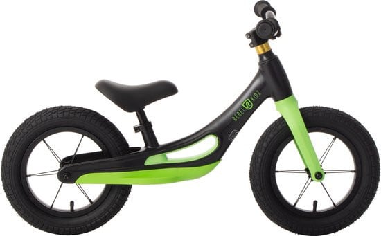 Stoere loopfiets in zwart/blauw en zwart/groen