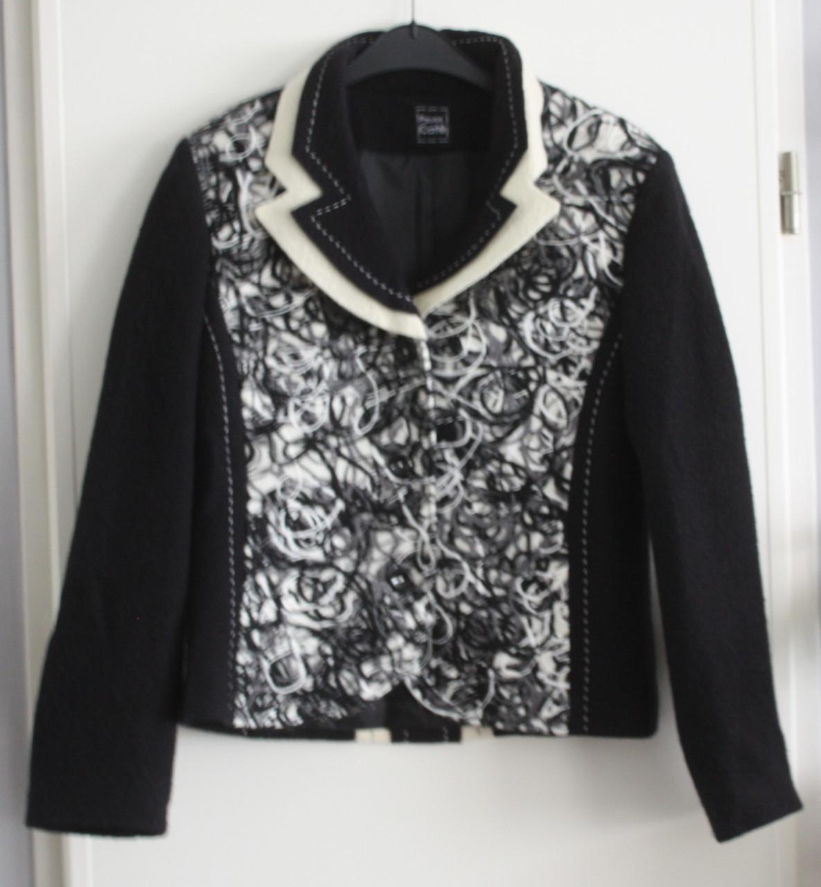 Wollen jasje zwart wit maat40