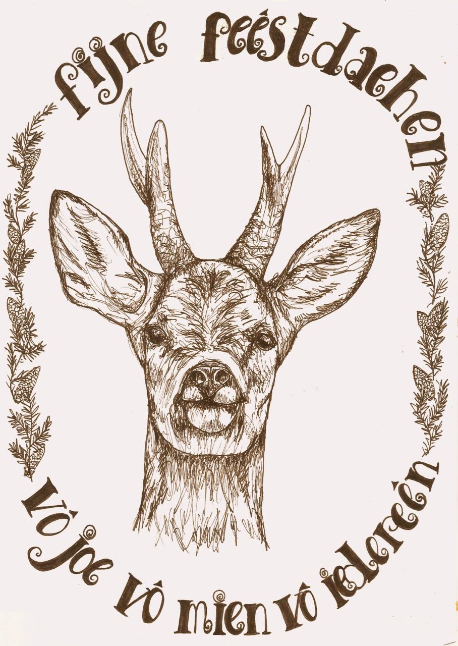 Unieke handgeteknde kerstkaarten