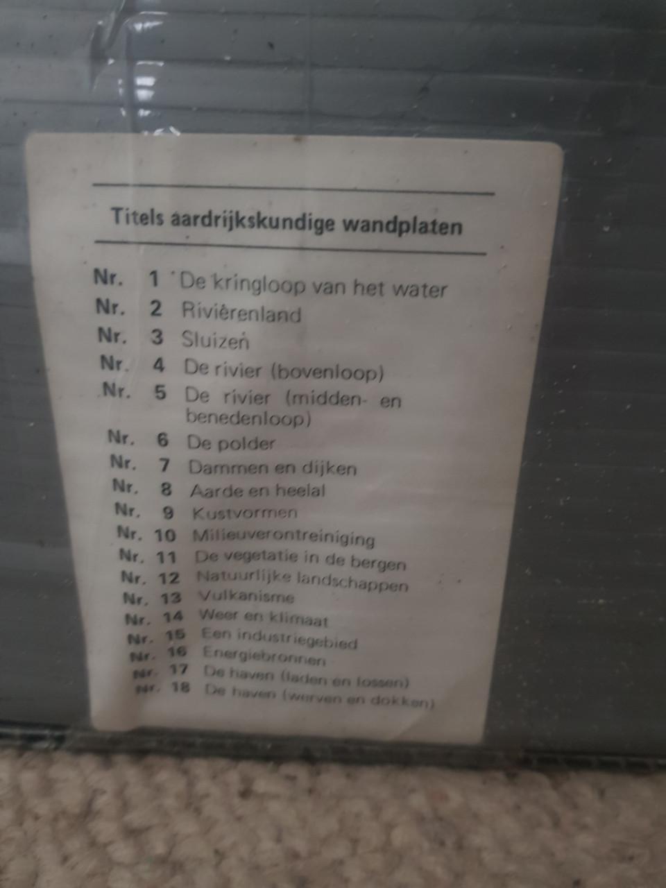 Koffer met 18 schoolplaten Aardrijkskunde