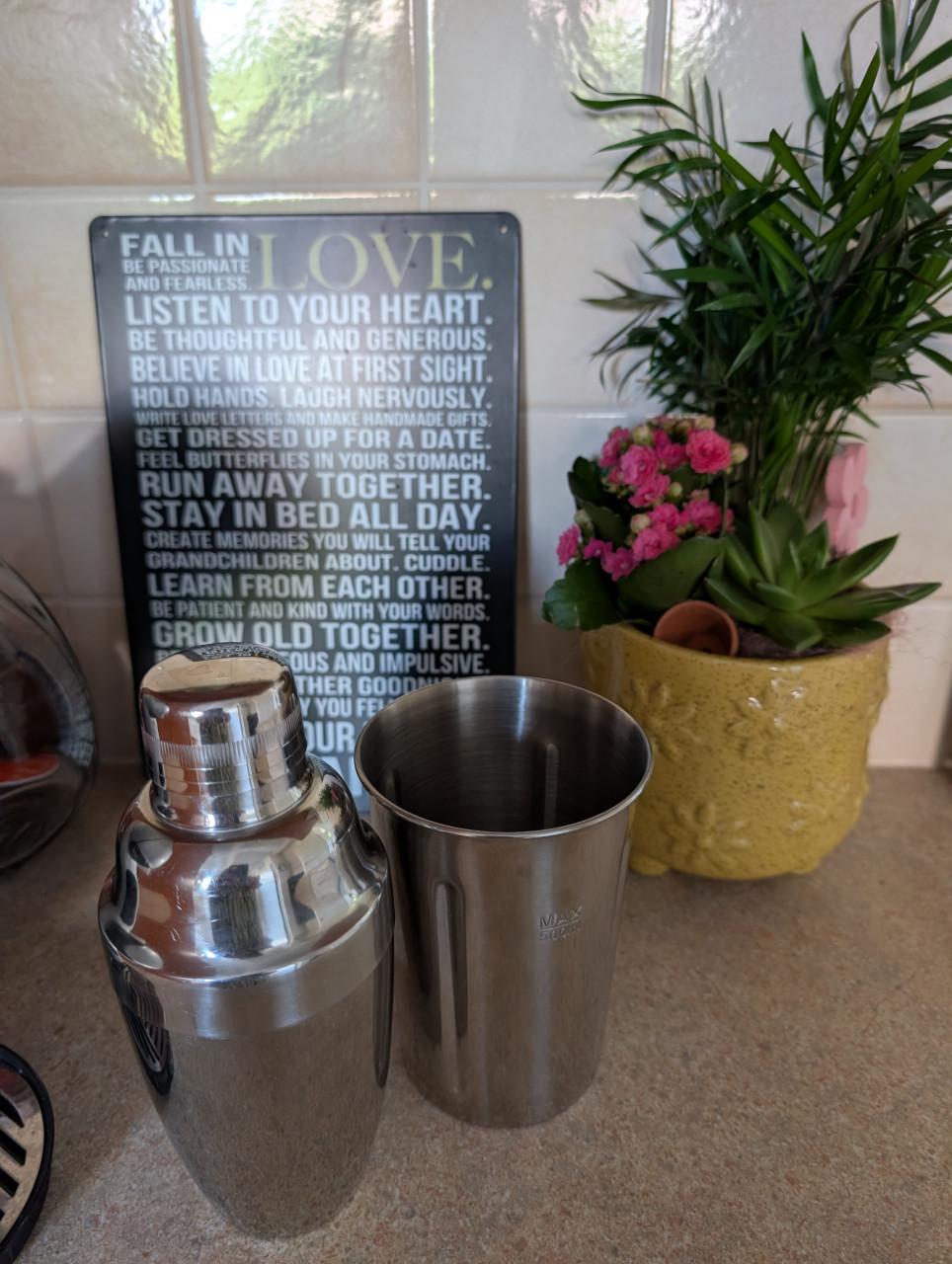 Cocktail shaker met handig zeefje