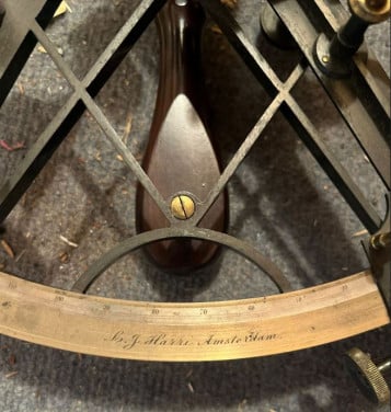 Antieke sextant in originele mahonie kist