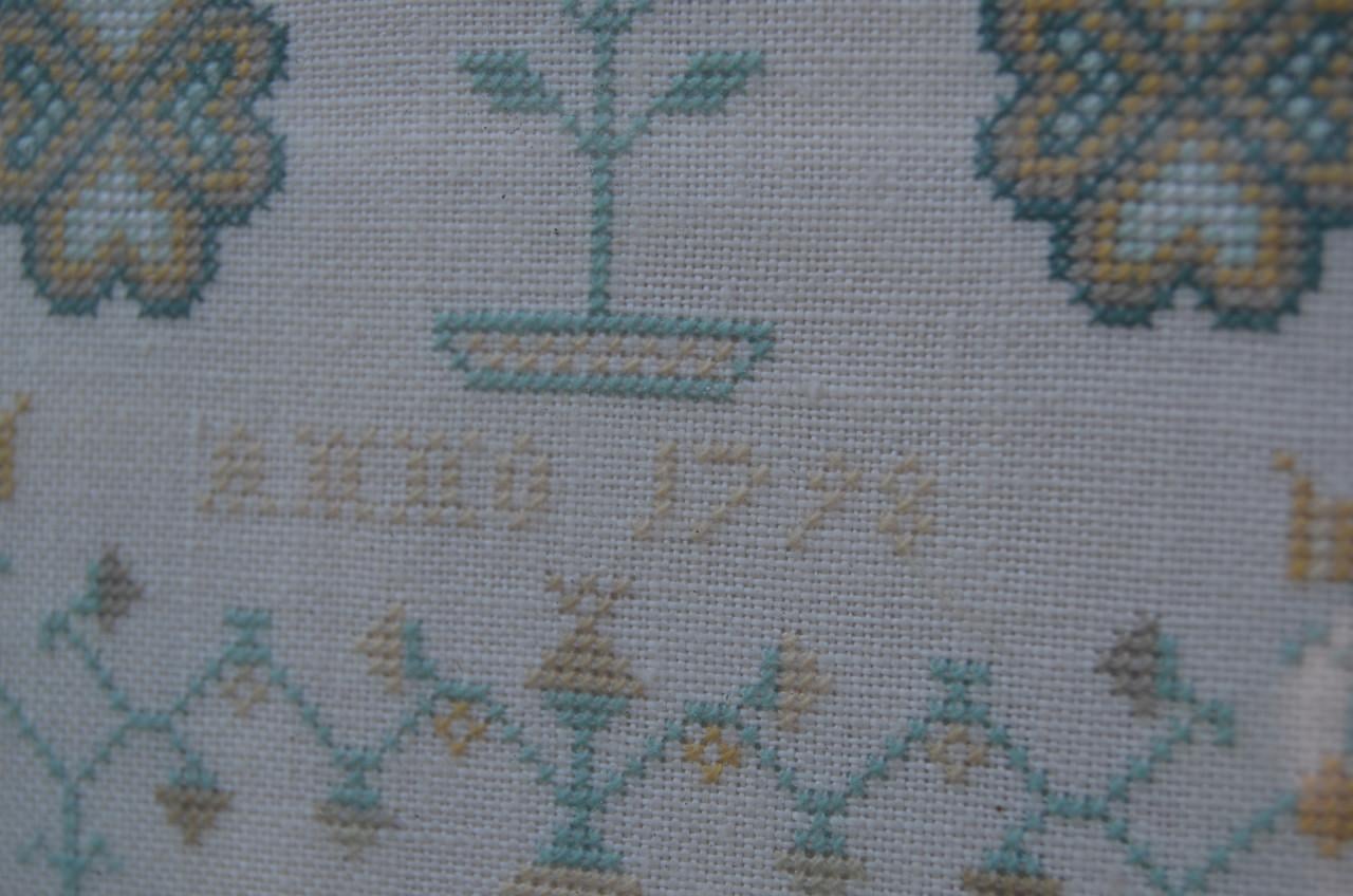 Grote Twentse merklap 1792 zeer fijn geborduurd ipst!!