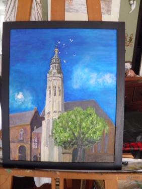 Lange jan koorkerkplein, gesigneerd cor van der poel