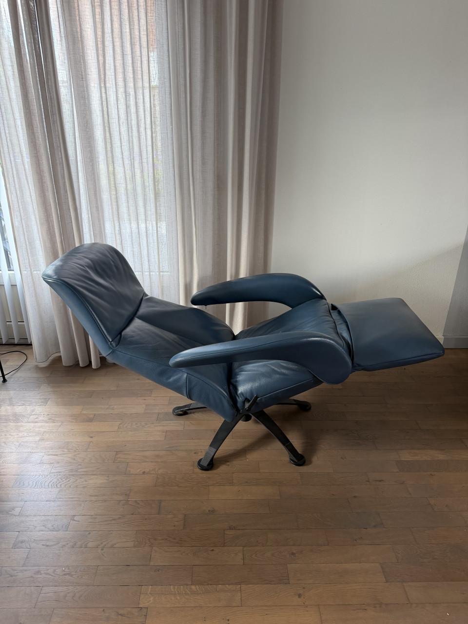 Jori Symphony relax fauteuil in blauw leer