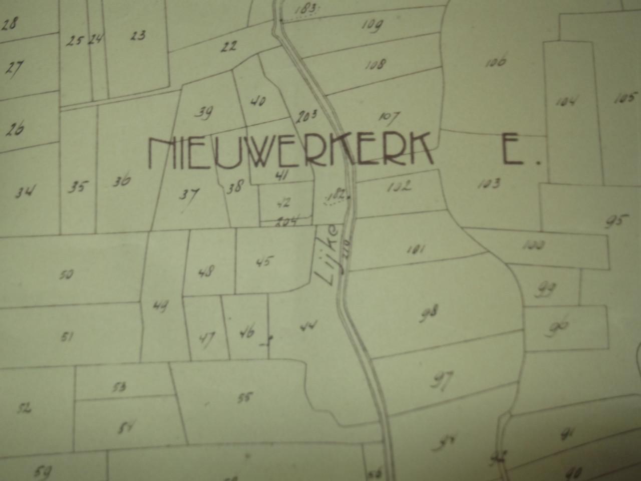 Oude landkaart van Nieuwerkerk