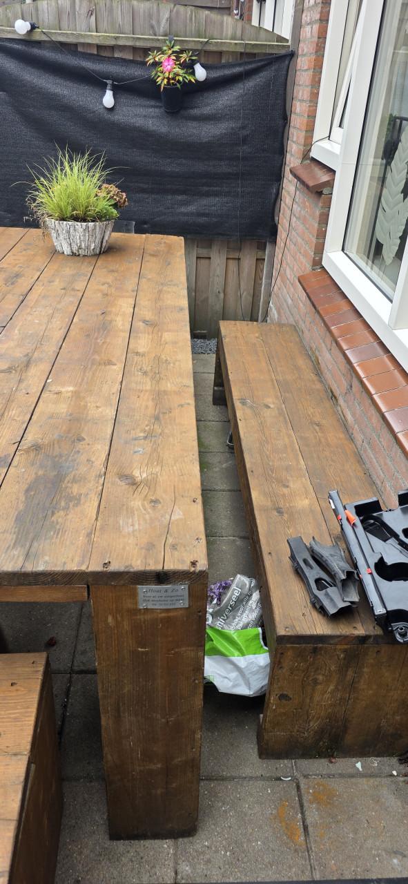 Steigerhouten tuinset