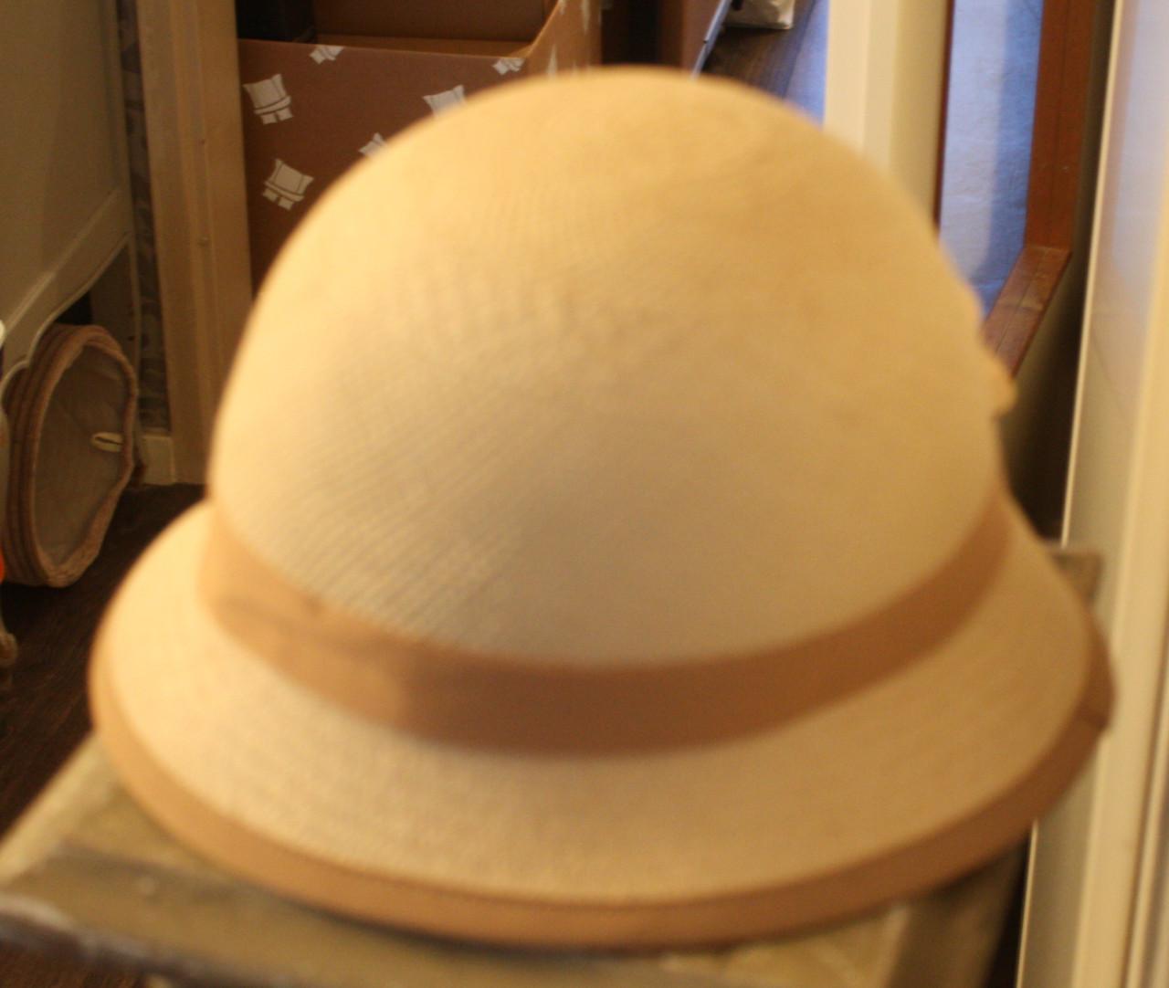 Panama hat met bloem beige