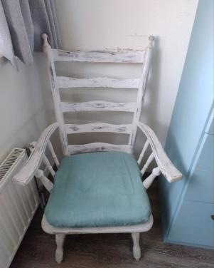 Houten stoel/fauteuil vintage look