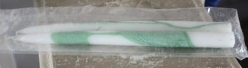 Nieuwe wit met groene kaarsen set va 2