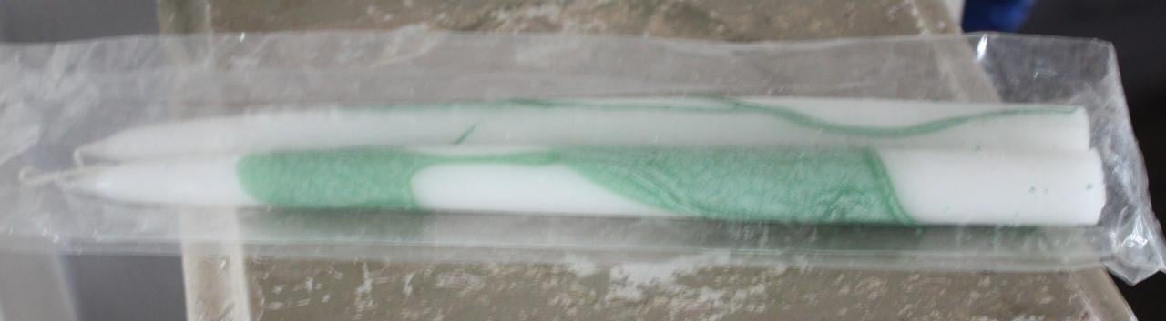 Nieuwe wit met groene kaarsen set va 2