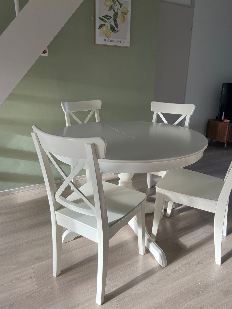 Ikea  ingatorp eettafel en stoelen