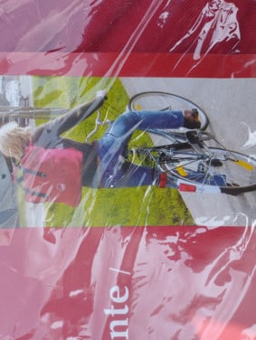 Fietstas rugtas in een