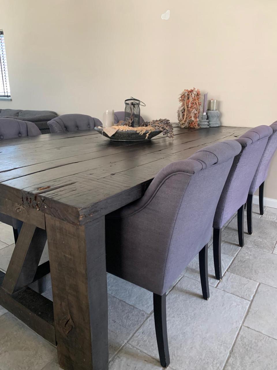 Eettafel 250x125 + 6 Stoelen (complete set)