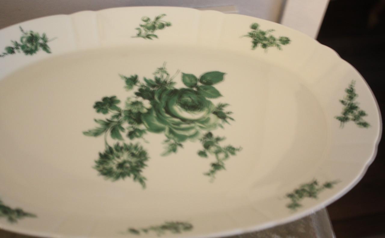 Schaal met donkergroene rozen print nr3