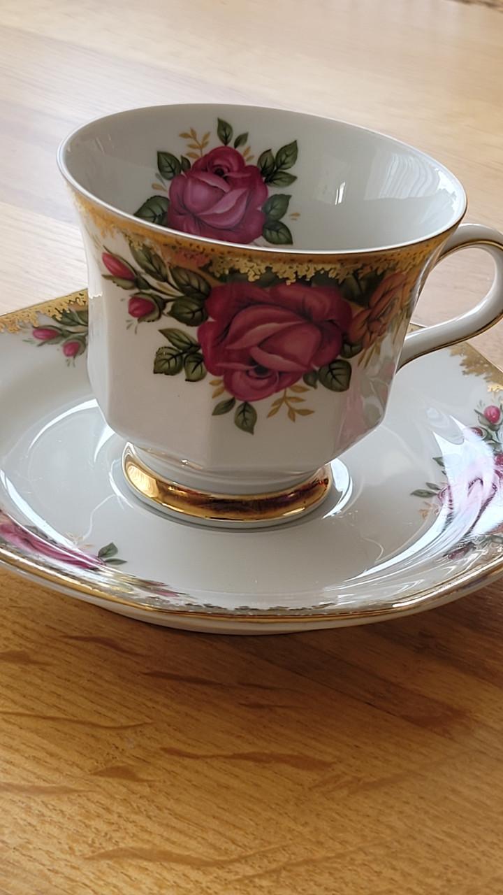 2 vintage kop en schotels