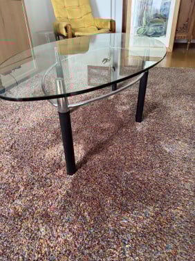 Moderne design glazen ovale salontafel
