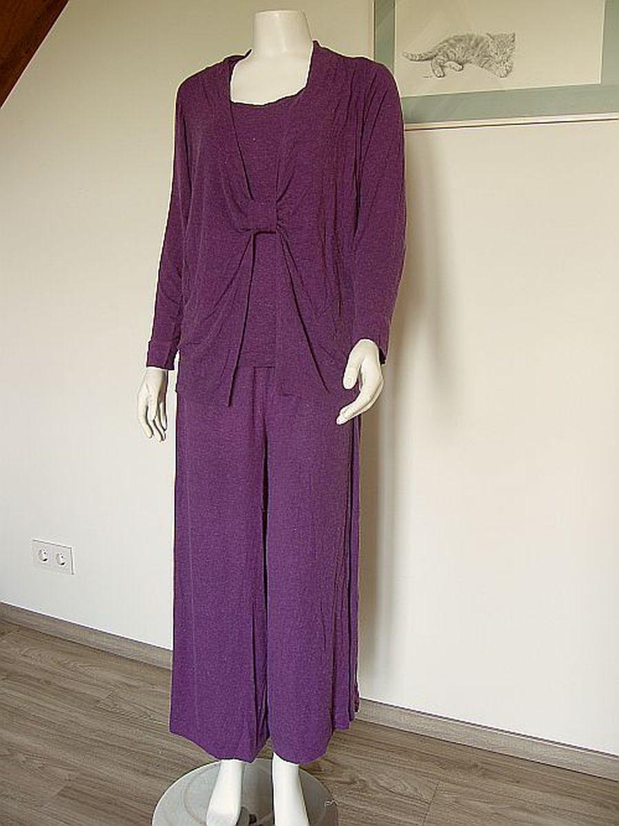 SÀBETH: Nieuw 3-delig set teer gebreid in bruin maat 46