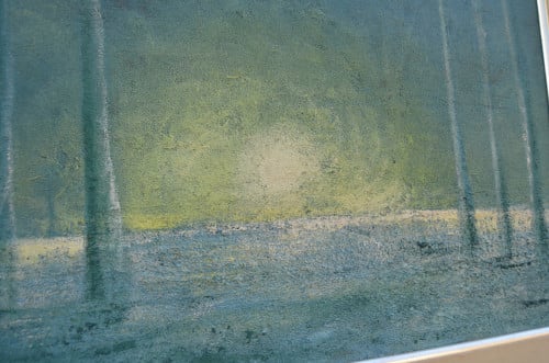 Schilderij van een bos, getiteld 'Bois' gesigneerd??