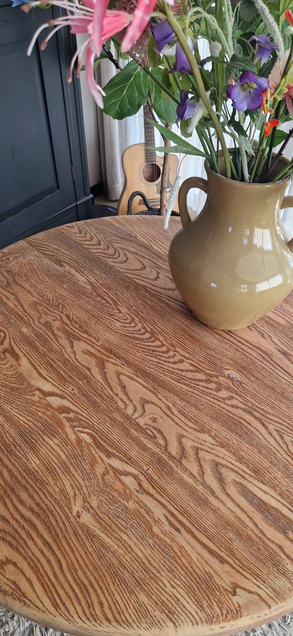 Massief eiken ronde eettafel