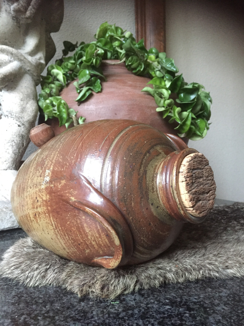 Oude Franse gres/azijnpot
