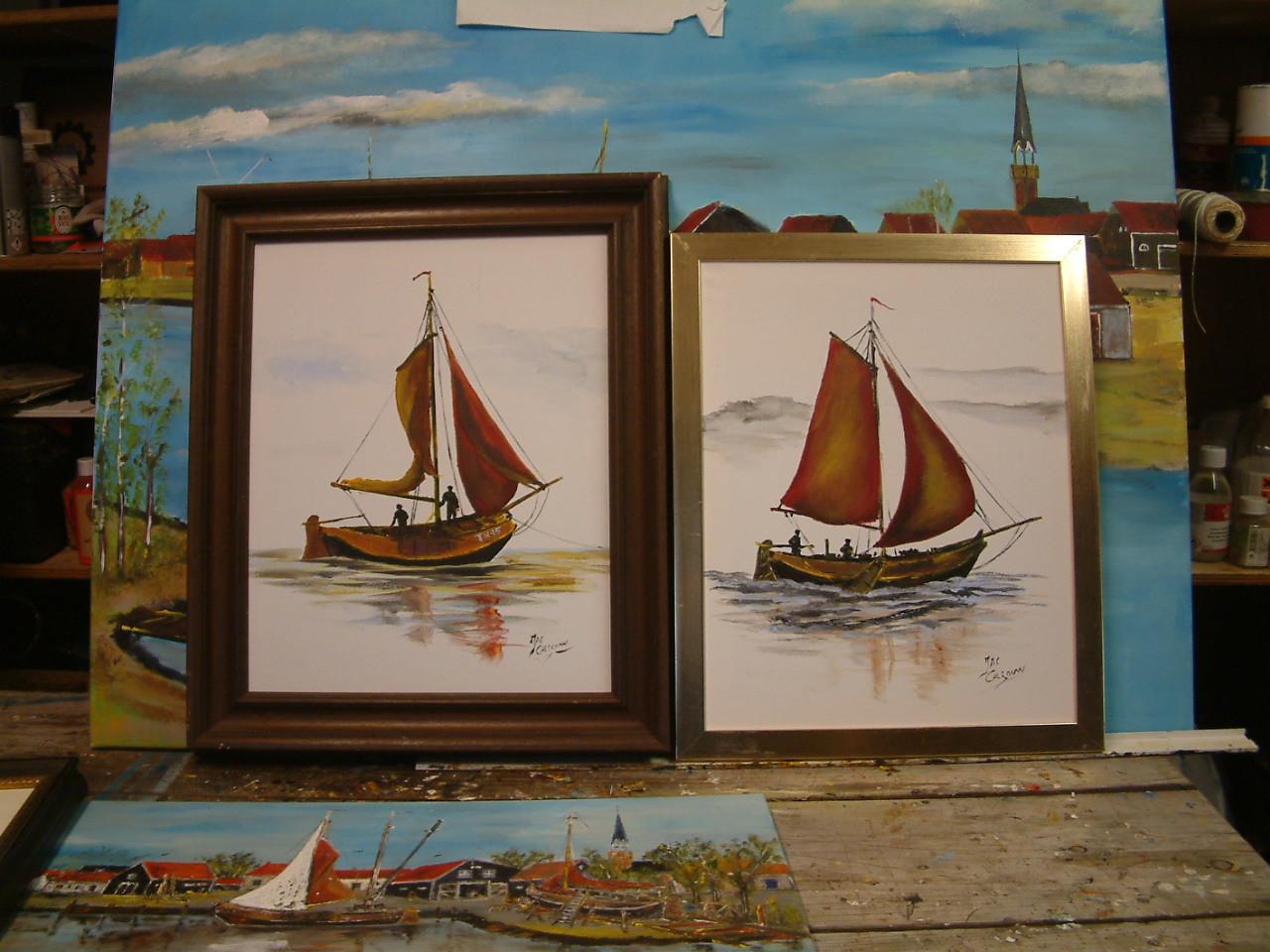 Hoogaars - botter -hengst -schilderij van af 45 euro incl Lijst er om