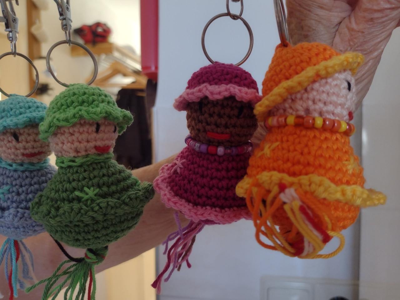 Gehaakte sleutelhanger poppetjes